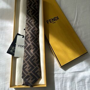*BRAND NEW - Fendi Brown Tie